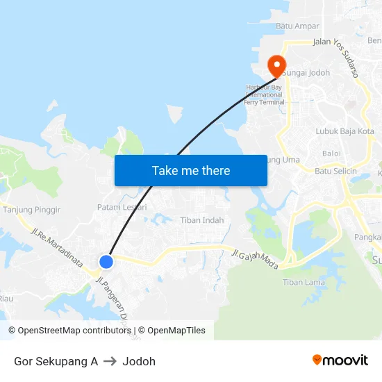 Gor Sekupang A to Jodoh map