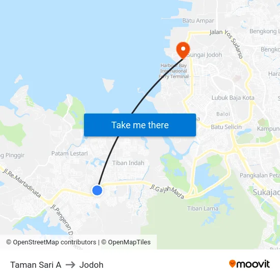 Taman Sari A to Jodoh map