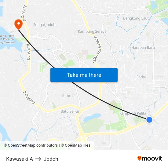 Kawasaki A to Jodoh map