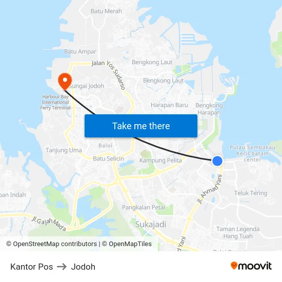 Kantor Pos to Jodoh map
