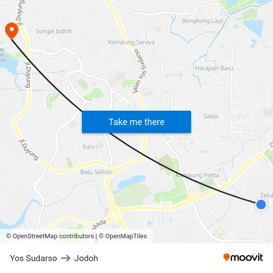 Yos Sudarso to Jodoh map