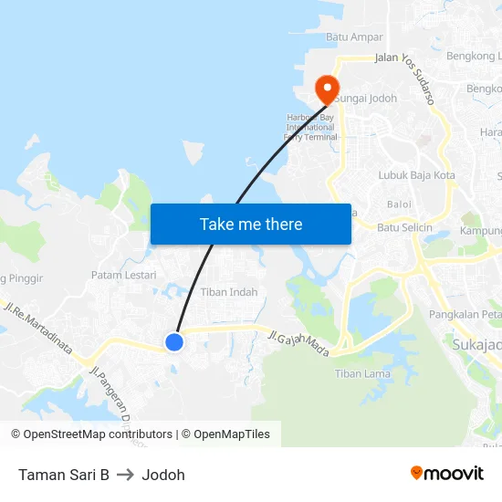 Taman Sari B to Jodoh map