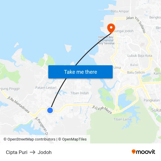 Cipta Puri to Jodoh map