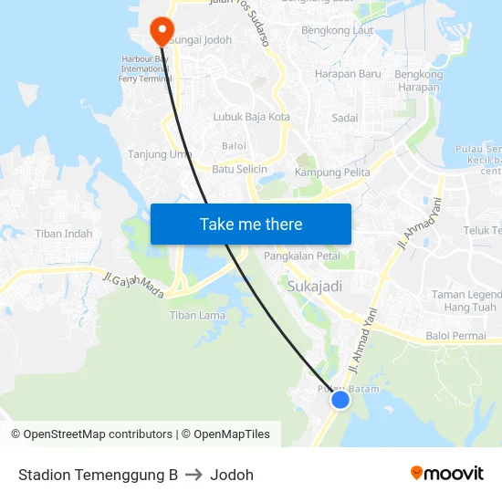 Stadion Temenggung B to Jodoh map