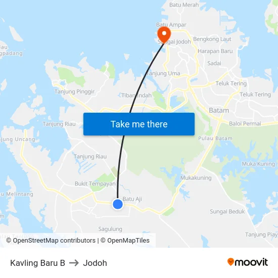 Kavling Baru B to Jodoh map