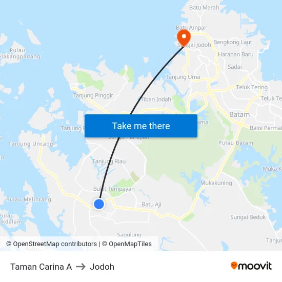 Taman Carina A to Jodoh map