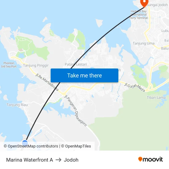 Marina Waterfront A to Jodoh map