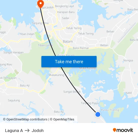 Laguna A to Jodoh map