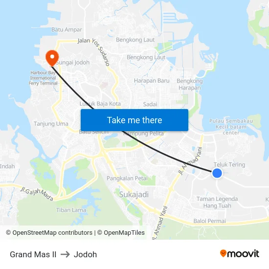 Grand Mas II to Jodoh map