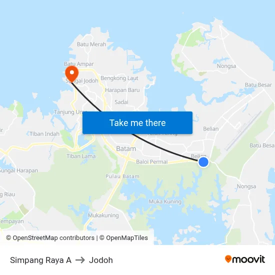 Simpang Raya A to Jodoh map