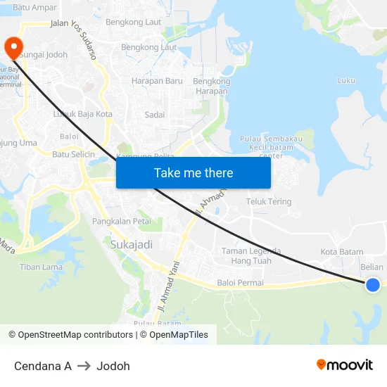 Cendana A to Jodoh map