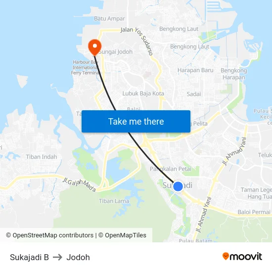 Sukajadi B to Jodoh map