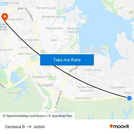 Cendana B to Jodoh map