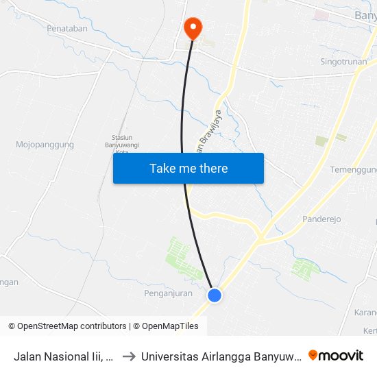 Jalan Nasional Iii, 111 to Universitas Airlangga Banyuwangi map