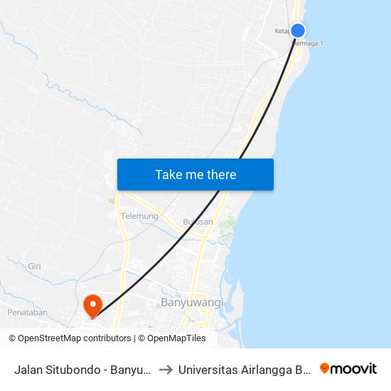 Jalan Situbondo - Banyuwangi, 171 to Universitas Airlangga Banyuwangi map