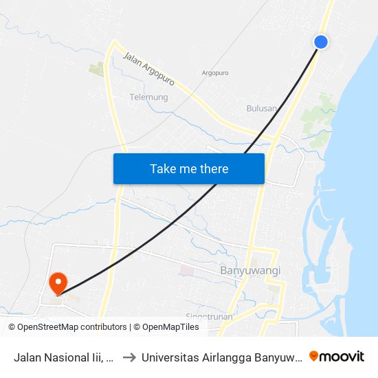 Jalan Nasional Iii, 111 to Universitas Airlangga Banyuwangi map