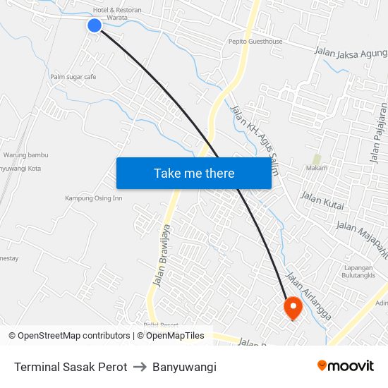 Terminal Sasak Perot to Banyuwangi map