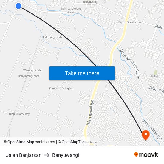 Jalan Banjarsari to Banyuwangi map