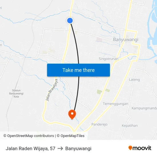 Jalan Raden Wijaya, 57 to Banyuwangi map