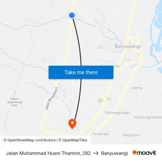Jalan Muhammad Husni Thamrin, 282 to Banyuwangi map