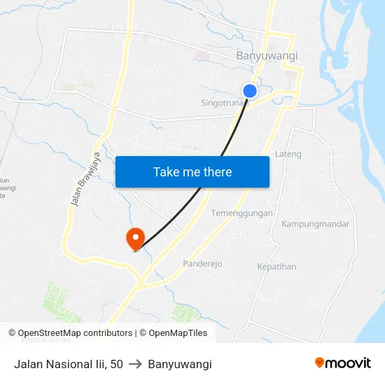 Jalan Nasional Iii, 50 to Banyuwangi map