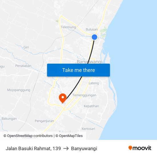 Jalan Basuki Rahmat, 139 to Banyuwangi map