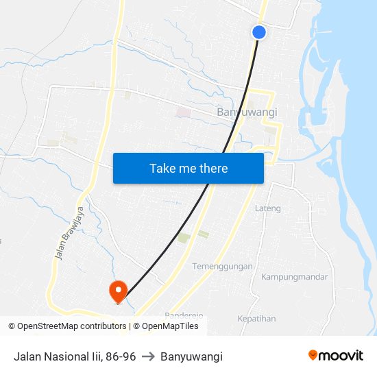 Jalan Nasional Iii, 86-96 to Banyuwangi map