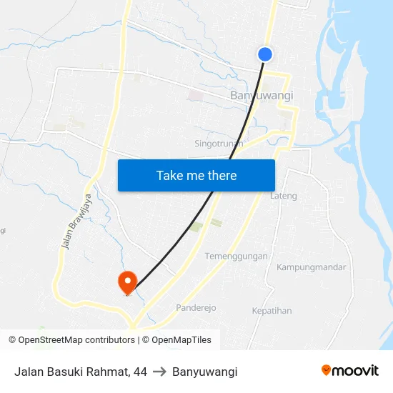 Jalan Basuki Rahmat, 44 to Banyuwangi map