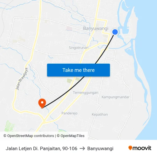 Jalan Letjen Di. Panjaitan, 90-106 to Banyuwangi map