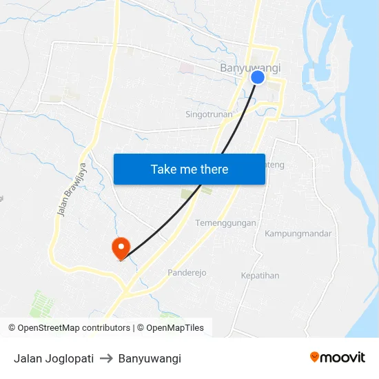 Jalan Joglopati to Banyuwangi map