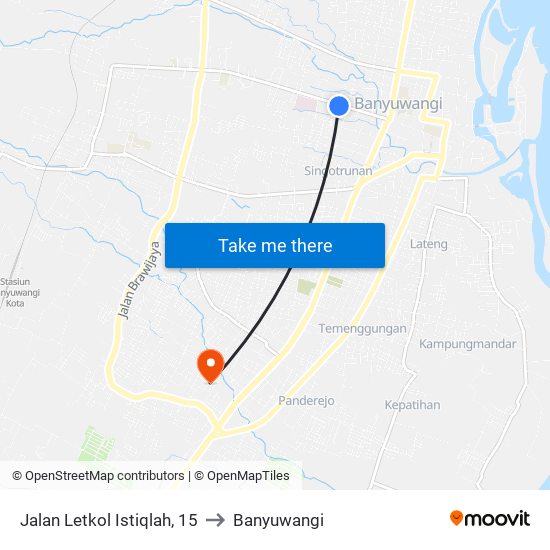 Jalan Letkol Istiqlah, 15 to Banyuwangi map