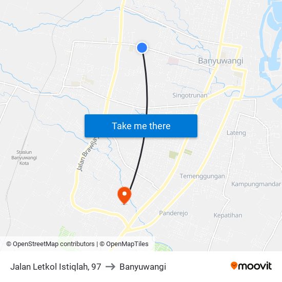 Jalan Letkol Istiqlah, 97 to Banyuwangi map