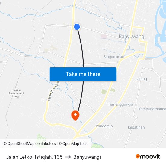 Jalan Letkol Istiqlah, 135 to Banyuwangi map