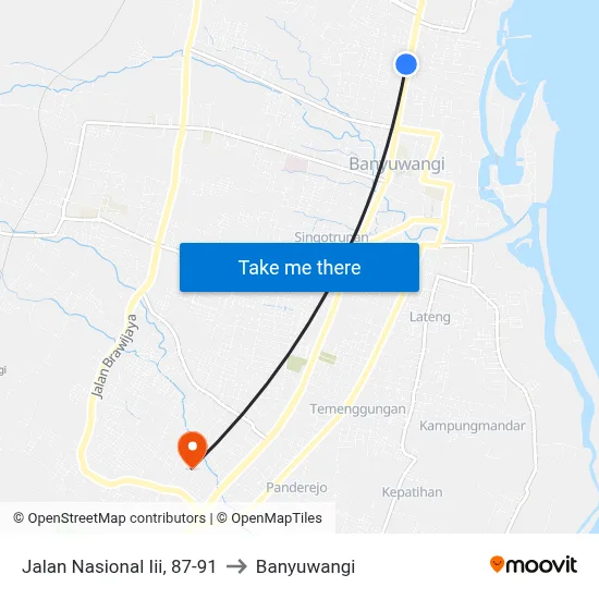 Jalan Nasional Iii, 87-91 to Banyuwangi map