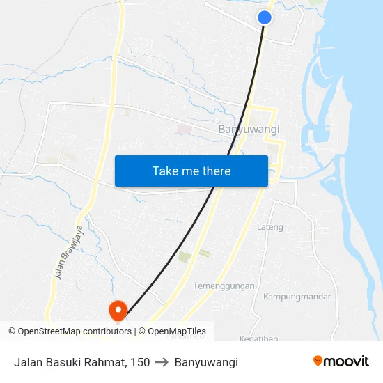 Jalan Basuki Rahmat, 150 to Banyuwangi map
