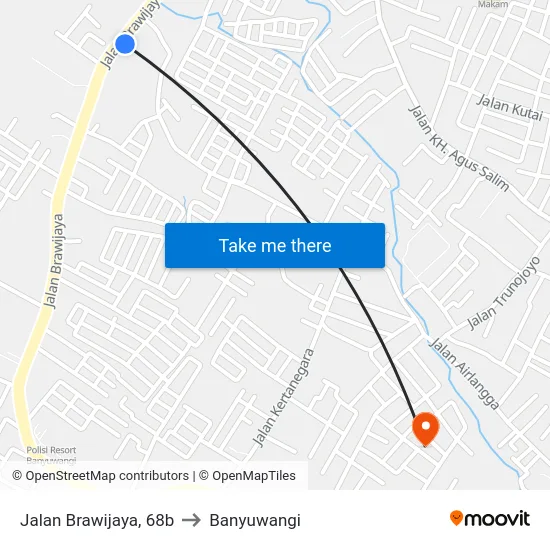 Jalan Brawijaya, 68b to Banyuwangi map