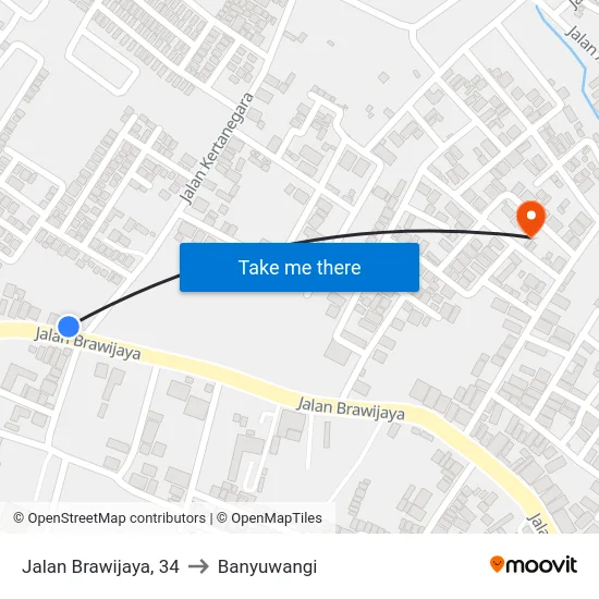 Jalan Brawijaya, 34 to Banyuwangi map