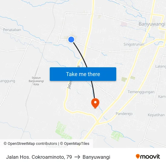 Jalan Hos. Cokroaminoto, 79 to Banyuwangi map