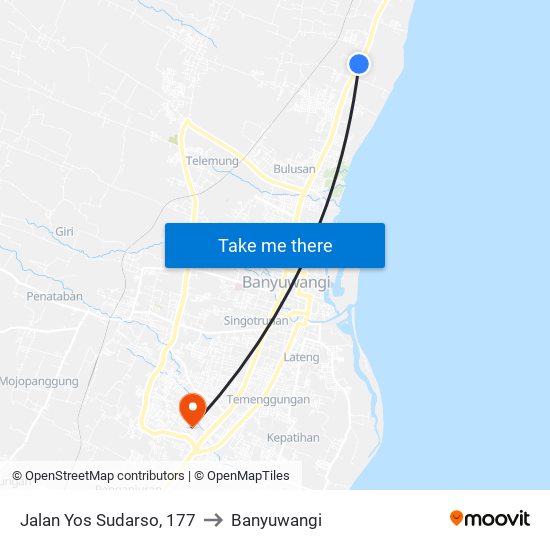 Jalan Yos Sudarso, 177 to Banyuwangi map