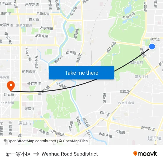 Xinyi Community to Wenhua Road Subdistrict map