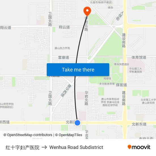 红十字妇产医院 to Wenhua Road Subdistrict map