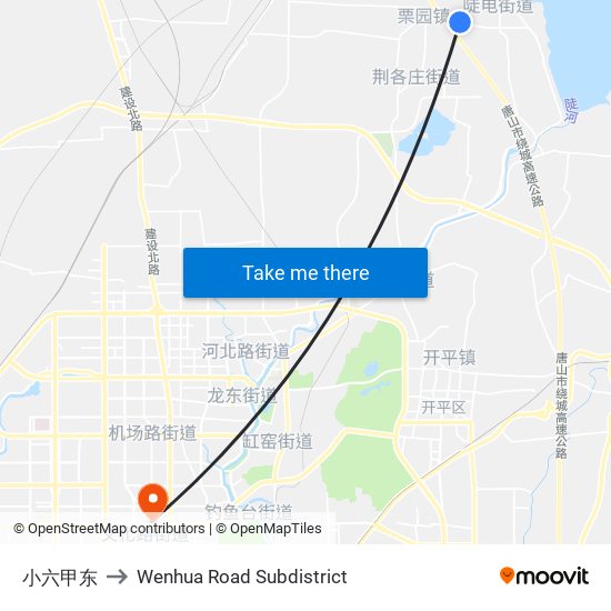 小六甲东 to Wenhua Road Subdistrict map