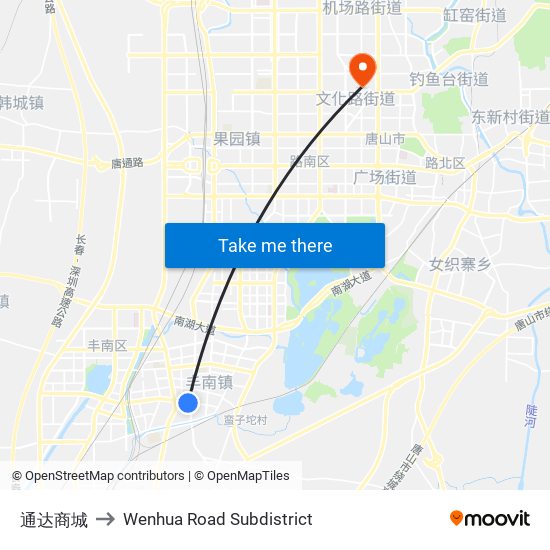 通达商城 to Wenhua Road Subdistrict map