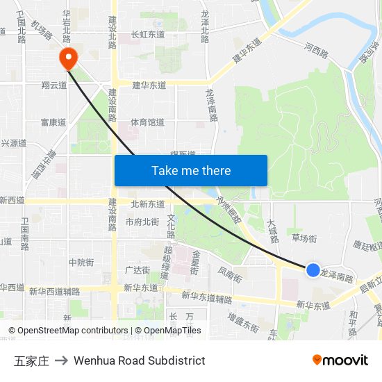 五家庄 to Wenhua Road Subdistrict map