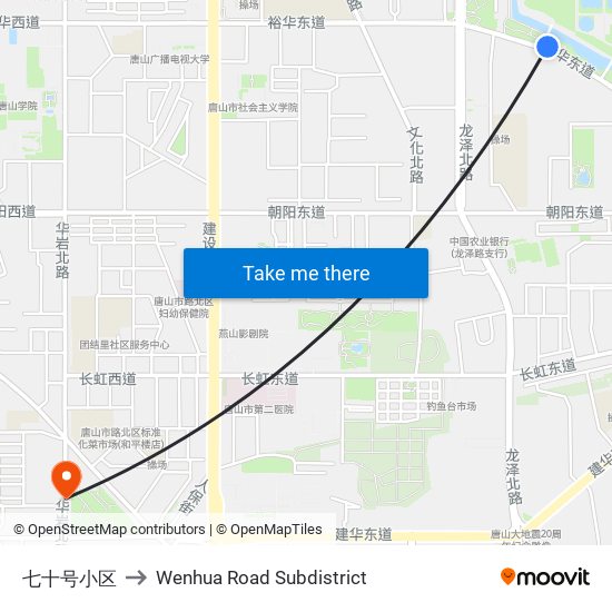 七十号小区 to Wenhua Road Subdistrict map