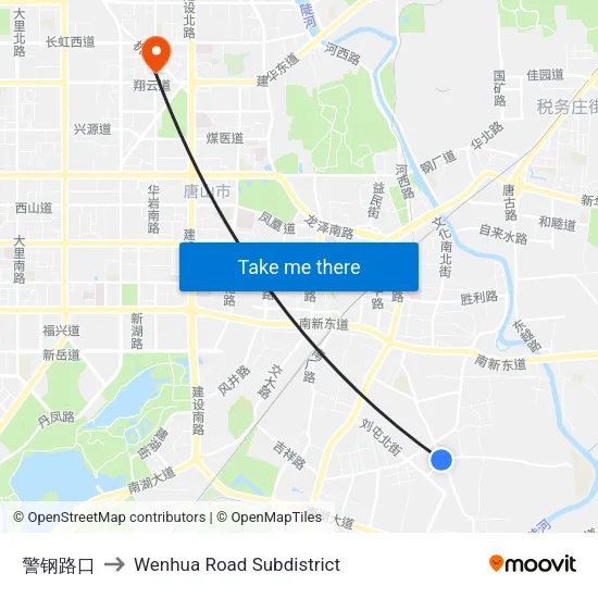警钢路口 to Wenhua Road Subdistrict map