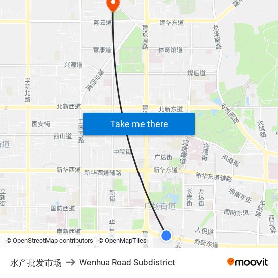 水产批发市场 to Wenhua Road Subdistrict map