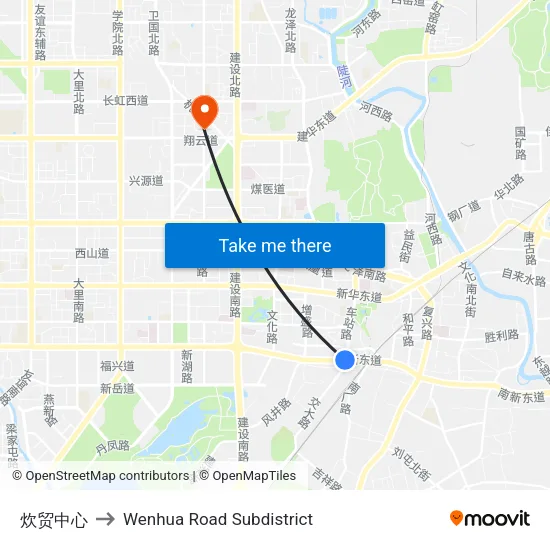 炊贸中心 to Wenhua Road Subdistrict map