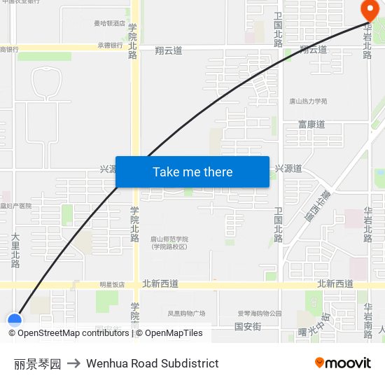 丽景琴园 to Wenhua Road Subdistrict map