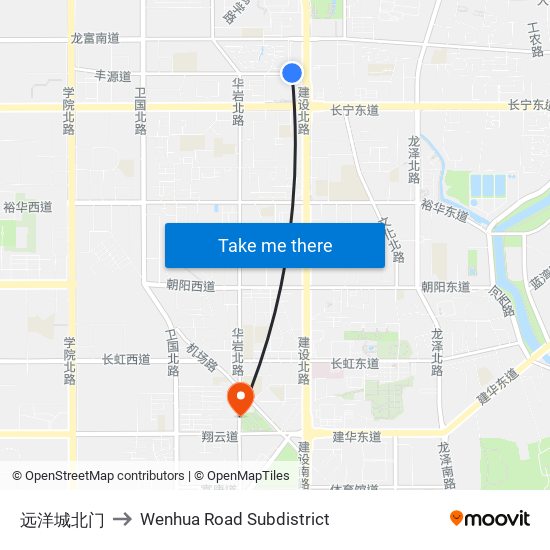 远洋城北门 to Wenhua Road Subdistrict map